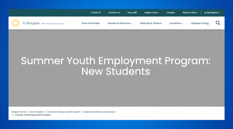 Lifespan Summer Youth Employment Program