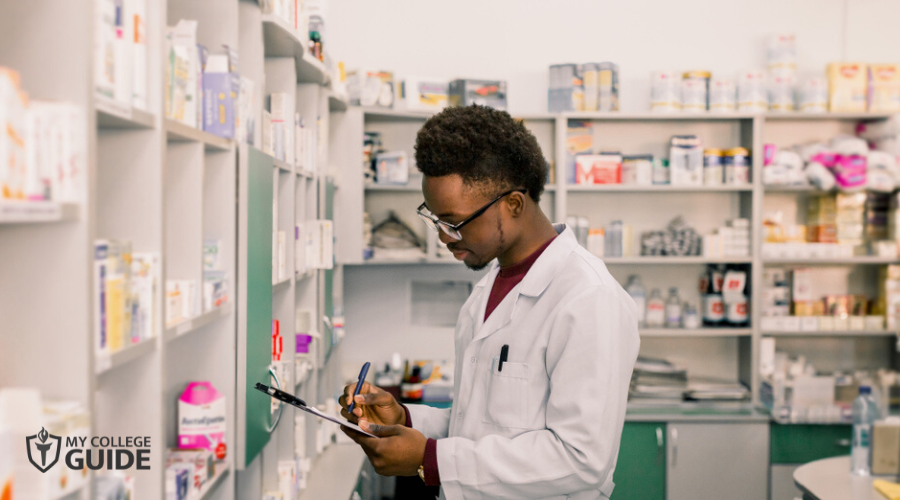 A Pharmacy Technician doing inventory