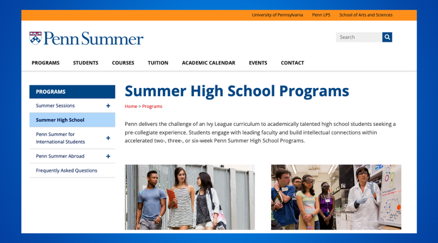 Penn Medicine Summer Program for High School Students