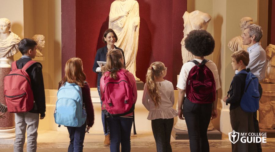  Museum Educator giving talks to the kids