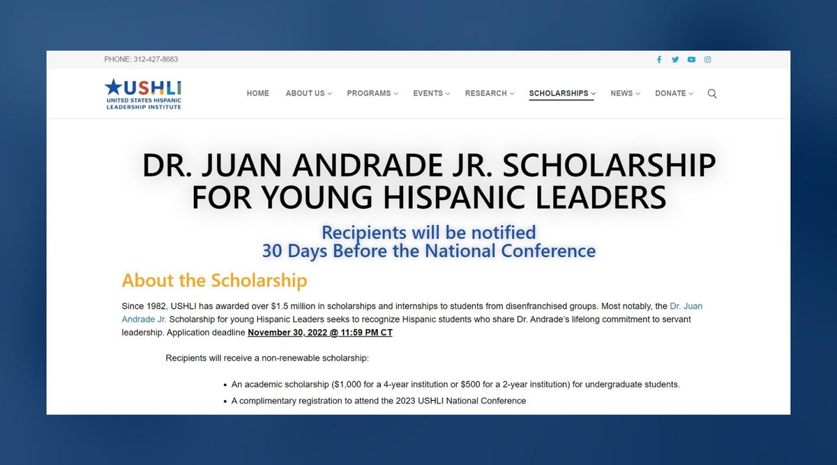 United States Hispanic Leadership Institute Scholarship