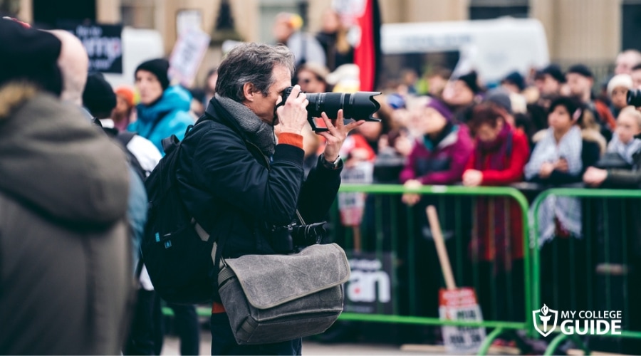 News Photographer during a rally