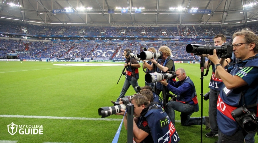 Sports Photographers at a major league games