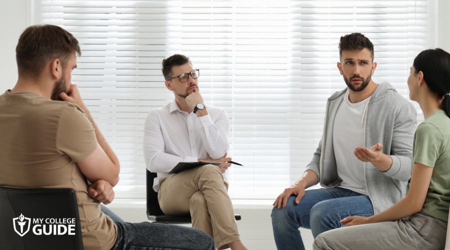 Substance Abuse Social Worker in a group therapy session