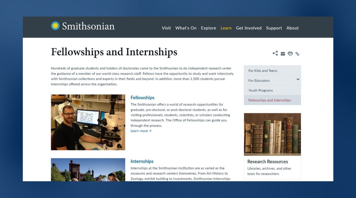 Smithsonian High School Internships