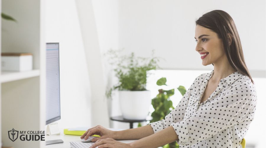 Woman pursuing Associates Degree online