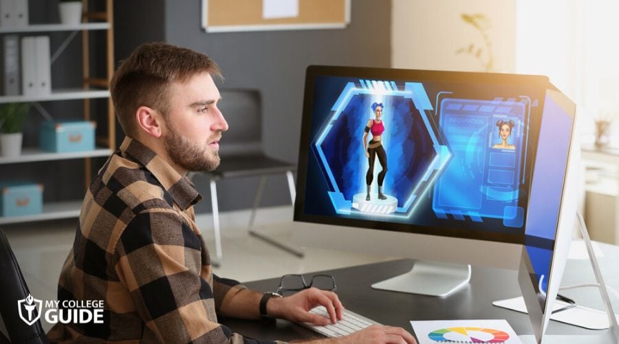 Man taking Online Game Design Degree