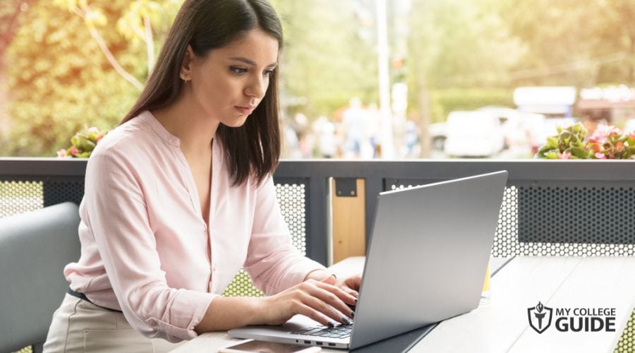 Woman taking Online Degree in SC